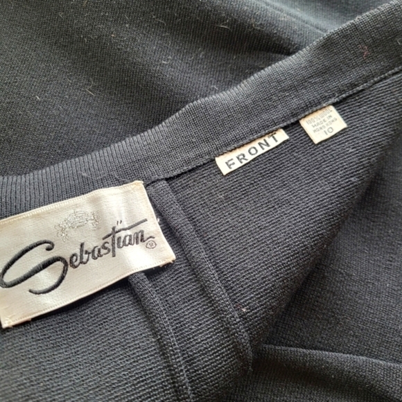 Sabastian Vintage Black Wool Skirt Women's Size 10 - Picture 3 of 7